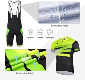 img 3 attached to Santic Men's Cycling Jersey Set: Bib Shorts with 4D Padded Short Sleeve Outfits for Quick-Dry Performance