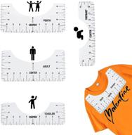 👕 4 pcs tshirt ruler guide: perfect vinyl alignment tool for shirt printing and heat press design on toddler, youth, and adult shirts logo