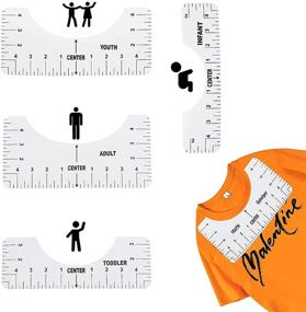 img 4 attached to 👕 4 PCS Tshirt Ruler Guide: Perfect Vinyl Alignment Tool for Shirt Printing and Heat Press Design on Toddler, Youth, and Adult Shirts