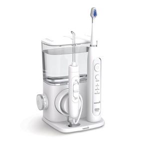 img 4 attached to Waterpik CC-01 Complete Care 9.0 Sonic Electric Toothbrush and Water Flosser Combo Kit, White - 11 Piece Set