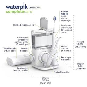 img 1 attached to Waterpik CC-01 Complete Care 9.0 Sonic Electric Toothbrush and Water Flosser Combo Kit, White - 11 Piece Set