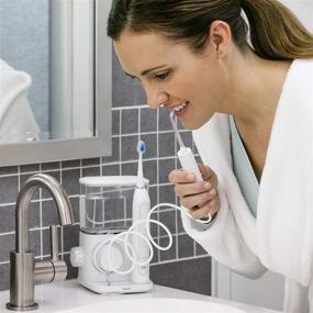 img 3 attached to Waterpik CC-01 Complete Care 9.0 Sonic Electric Toothbrush and Water Flosser Combo Kit, White - 11 Piece Set