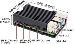 img 3 attached to 🔥 Корпус высокой производительности Raspberry Pi 4: Алюминиевый радиаторный бронежилет для оптимального охлаждения - Совместим с моделью RPi 4 Model B только (безвентиляторное исполнение)