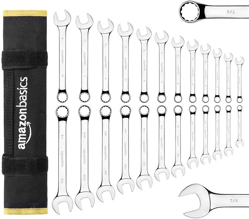 amazonbasics combination wrench set 24 piece 로고