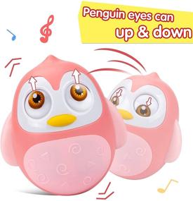 img 3 attached to 🐧 UNIH Роли Поли игрушки для младенцев: Развивающая игрушка для животика на 6-12 месяцев, пингвин-качалка для подарков мальчикам и девочкам (розовый)