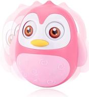🐧 unih roly poly baby toys: developmental tummy time wobbler toy for 6-12 months, penguin tumbler wobbler toys for infant boy girl gifts (pink) logo