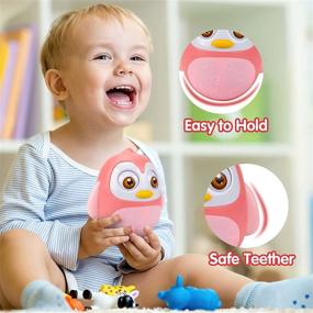 img 1 attached to 🐧 UNIH Роли Поли игрушки для младенцев: Развивающая игрушка для животика на 6-12 месяцев, пингвин-качалка для подарков мальчикам и девочкам (розовый)