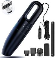 powerful and portable car vacuum cleaner for efficient car interior cleaning - 120w/7000pa, 3 accessories, 13.12ft power cord (black) logo