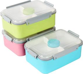img 4 attached to Shopwithgreen 47-oz Salad Food Storage Container To Go: Bento Box with Removable Tray & Dressing Pots - Ideal for Lunch, Snacks, School & Travel