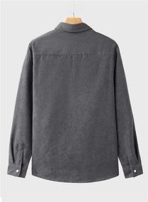 img 1 attached to 👕 Corduroy Sleeve Pocket Men's Shirts with a Stylish Solid Design