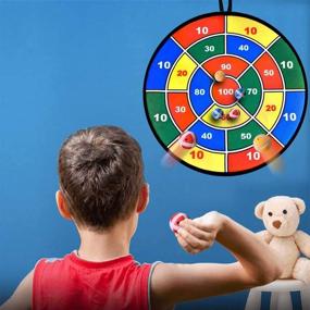 img 1 attached to Nupinta Kids Game Dart Board Set: 29 Inches Large Fabric Dartboard with 8 Sticky Balls - Safe Toy Gift for Boys and Girls 2021