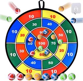 img 4 attached to Nupinta Kids Game Dart Board Set: 29 Inches Large Fabric Dartboard with 8 Sticky Balls - Safe Toy Gift for Boys and Girls 2021