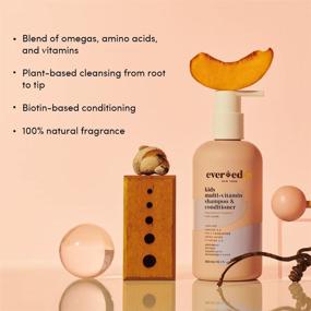 img 2 attached to 🍑 Evereden Kids 2 in 1 Shampoo and Conditioner: Cool Peach, 10.1 fl oz. All-Natural, Non-toxic, Organic Skin Care for Kids