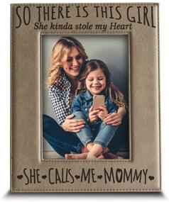 img 4 attached to Engraved Leather Picture Frame - Bella BUSTA | Mother-Daughter Mommy-Me Bond | 5 x 7 Vertical Size