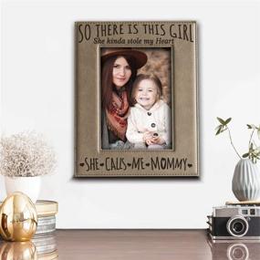 img 3 attached to Engraved Leather Picture Frame - Bella BUSTA | Mother-Daughter Mommy-Me Bond | 5 x 7 Vertical Size