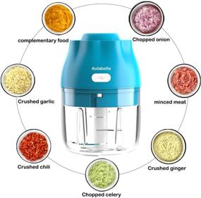 img 1 attached to 🧄 Aolabella Electric Mini Garlic Chopper: Portable Food Processor for Garlic/Fruits/Vegetables/Onions/Nuts/Pepper/Ginger/Salad - Kitchen Gadget (250ml/Blue)