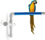 czwestc bird perch with suction cup: multi-functional shower, window stand, and bath rack for parrots, cockatoos, macaws, and parakeets (assorted colors) logo