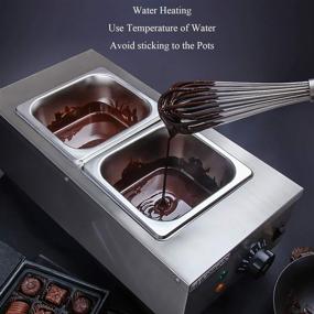 img 3 attached to 🍫 Huanyu 2-Tank 9lbs Chocolate Tempering Machine: Professional 30~80°C Double Cylinder Knob Control Melting Pots for Commercial Chocolate Melting (110V)