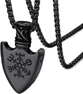 faithheart norse viking runes jewelry necklace for men women - thor's hammer, nordic compass, odin, raven pendant with delicate packaging logo