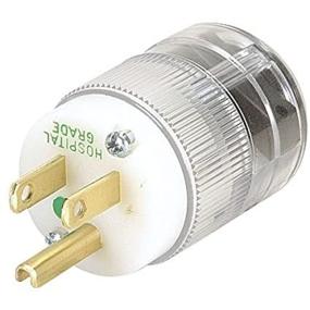 img 1 attached to 💡 Marinco Power Products 8215T 15A 125V 2P 3W (5-15P) Hospital Grade Plug - Black Body in Transparent Housing: Durable and Safe Power Solution