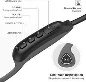 img 1 attached to 🎧 Серые беспроводные наушники Tayogo Bone Conduction с Bluetooth и микрофоном - открытый тип наушников для бега, спорта, фитнеса.