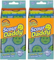 scrub daddy scour pads - multi-surface scouring sponge, durable & flextexture, scratch-free, odor resistant - pack of 2 logo