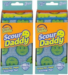 img 4 attached to Scrub Daddy Scour Pads - Multi-Surface Scouring Sponge, Durable & FlexTexture, Scratch-Free, Odor Resistant - Pack of 2