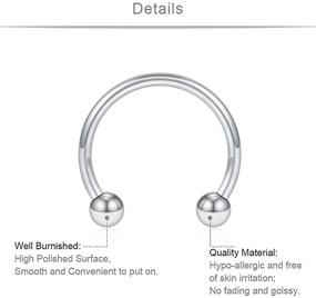 img 2 attached to 💎 SCERRING Stainless Horseshoe Cartilage Retainer: Elegant Women's Jewelry and Body Jewelry Collection