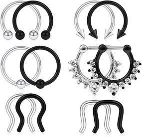 img 3 attached to 💎 SCERRING Stainless Horseshoe Cartilage Retainer: Elegant Women's Jewelry and Body Jewelry Collection