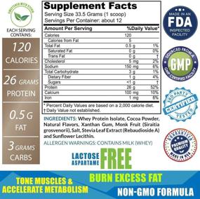 img 1 attached to 🍫 Lactose-Free Whey Isolate Low Carb Chocolate Protein Powder with Zero Sugar Ideal for Women's Weight Loss, Men's Post-Workout Recovery, and as a Keto Meal Replacement Shake