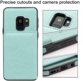 img 1 attached to 📱 LakiBeibi Galaxy S9 Case: Dual Layer Slim Leather Wallet with Card Slots and Screen Protector for Samsung Galaxy S9 5.8 Inch (2018) - Mint