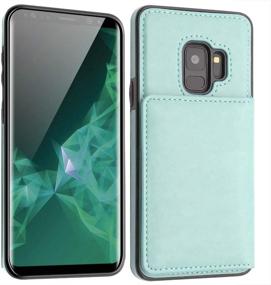 img 3 attached to 📱 LakiBeibi Galaxy S9 Case: Dual Layer Slim Leather Wallet with Card Slots and Screen Protector for Samsung Galaxy S9 5.8 Inch (2018) - Mint