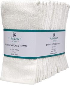 img 2 attached to Pleasant Home Bar Mop Kitchen Towel 12-Pack / 16x19 Inches / Highly Absorbent Cotton Cleaning Towels / Fast-Drying Bar mop Towels - White
