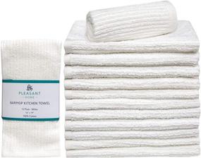 img 4 attached to Pleasant Home Bar Mop Kitchen Towel 12-Pack / 16x19 Inches / Highly Absorbent Cotton Cleaning Towels / Fast-Drying Bar mop Towels - White