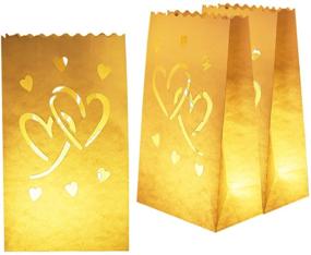 img 4 attached to Homemory 50 PCS White Luminary Bags with Heart Design - Perfect for Wedding, Valentine's Day, Halloween, Thanksgiving, Christmas, Party