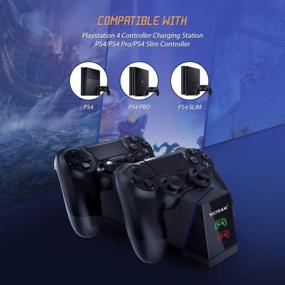 img 1 attached to 🎮 YCCTEAM Dual Fast Controller Charger for PS4 - Compatible with PS4, PS4 Slim, PS4 Pro, with 4 Micro USB Connectors & LED Charging Indicator
