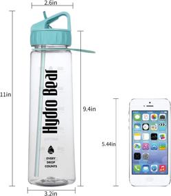 img 2 attached to 💦 Hydro Bear 30oz / 20 oz Motivational Fitness Water Bottle: Stay Hydrated with Time Marker, Measurements, and Flip Straw – Ideal for Outdoors, Camping, Hiking, Cycling – BPA Free Tritan