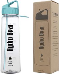 img 3 attached to 💦 Hydro Bear 30oz / 20 oz Motivational Fitness Water Bottle: Stay Hydrated with Time Marker, Measurements, and Flip Straw – Ideal for Outdoors, Camping, Hiking, Cycling – BPA Free Tritan