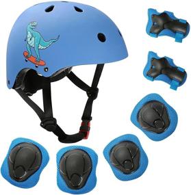 img 4 attached to 🚴 KCENTURY Kids Bike Helmet & Protective Gear Set: Adjustable Toddler Helmet for Boys and Girls Age 5-10 – Perfect for Skateboarding, Cycling, Scootering