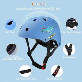 img 2 attached to 🚴 KCENTURY Kids Bike Helmet & Protective Gear Set: Adjustable Toddler Helmet for Boys and Girls Age 5-10 – Perfect for Skateboarding, Cycling, Scootering