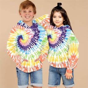 img 2 attached to LANYU Unisex Kids Tie Dye Hoodies: Stylish Long Sleeve Sweatshirts for Boys and Girls with Hood and Pocket