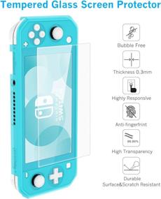 img 1 attached to 🎮 HEYSTOP Nintendo Switch Lite Case – Soft TPU Protective Cover with Tempered Glass Screen Protector and Thumb Stick Caps (Blue)