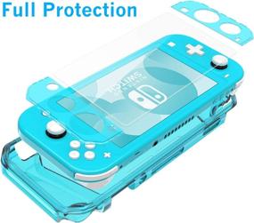 img 3 attached to 🎮 HEYSTOP Nintendo Switch Lite Case – Soft TPU Protective Cover with Tempered Glass Screen Protector and Thumb Stick Caps (Blue)
