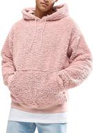 🧥 fashionable and cozy mens fuzzy sherpa pullover hoodie: stay warm and stylish in this long sleeve, sporty outwear with front pocket for fall and winter logo