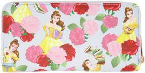 img 1 attached to 🌹 Женская кошелек с молнией Loungefly Disney Beauty & The Beast Belle Roses Floral - стильный и удобный аксессуар для поклонников Диснея