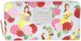 img 2 attached to 🌹 Женская кошелек с молнией Loungefly Disney Beauty & The Beast Belle Roses Floral - стильный и удобный аксессуар для поклонников Диснея