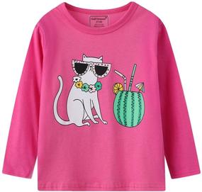 img 3 attached to 🦄 Adorable Sleeve T-Shirts with Crewneck Graphic Unicorns - Girls' Clothing Collection in Tops, Tees & Blouses