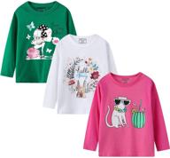 🦄 adorable sleeve t-shirts with crewneck graphic unicorns - girls' clothing collection in tops, tees & blouses logo