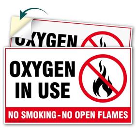 img 4 attached to Oxygen Smoking Flames Decal Sign