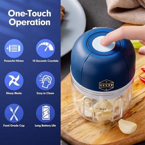 img 2 attached to Portable Electric Garlic Chopper - 250 ML Mini Food Processor with USB Charging 🧄 for Slap Chop Onion Ginger Vegetable Pepper Spice Meat, Baby Food, Seasoning - BPA Free